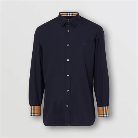 contrast button stretch cotton shirt burberry|Burberry Limited.